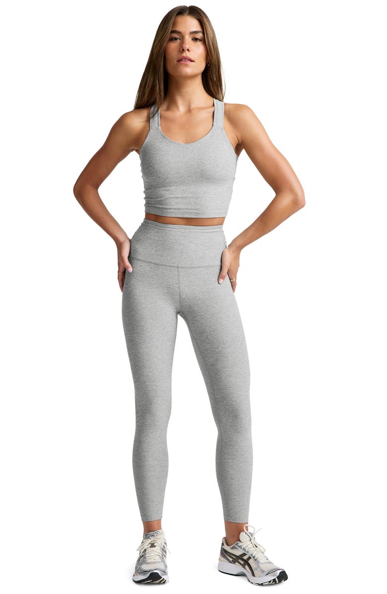 Beyond Yoga Twist Through Crop Tank, Alternate, color, Silver Mist
