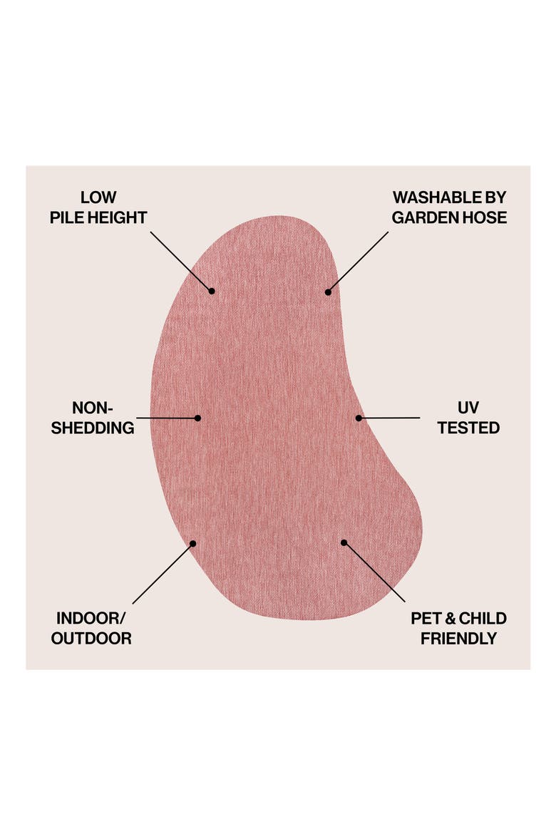 Evan Modern Rustic Organic Curve Indoor/Outdoor Shaped Area Rug, Alternate, color, Light Rose