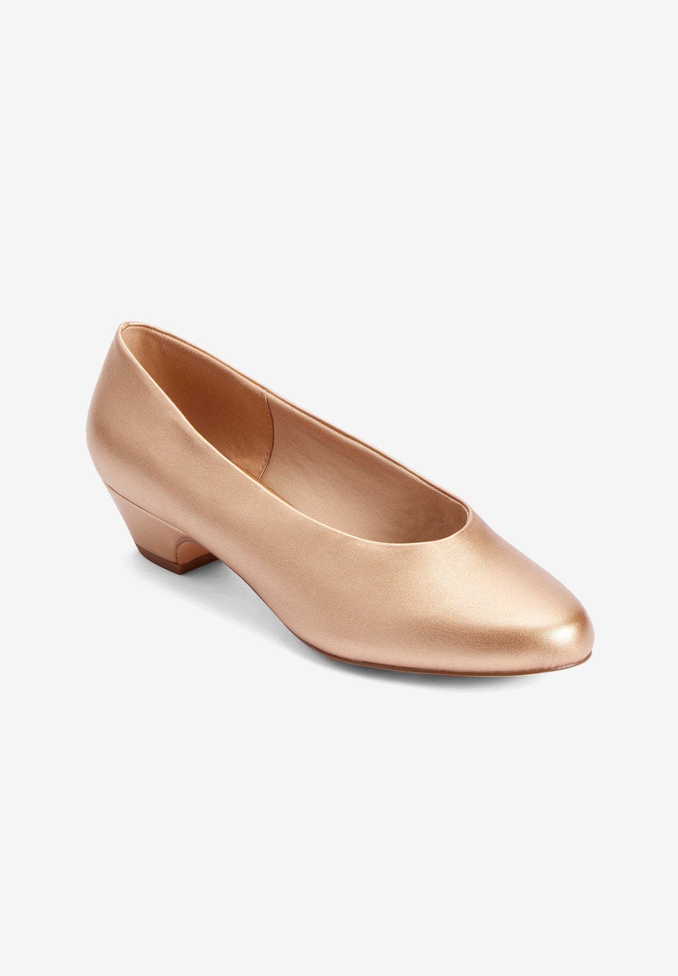 The Vida Leather Like Slip On Pump, Alternate, color, GOLD