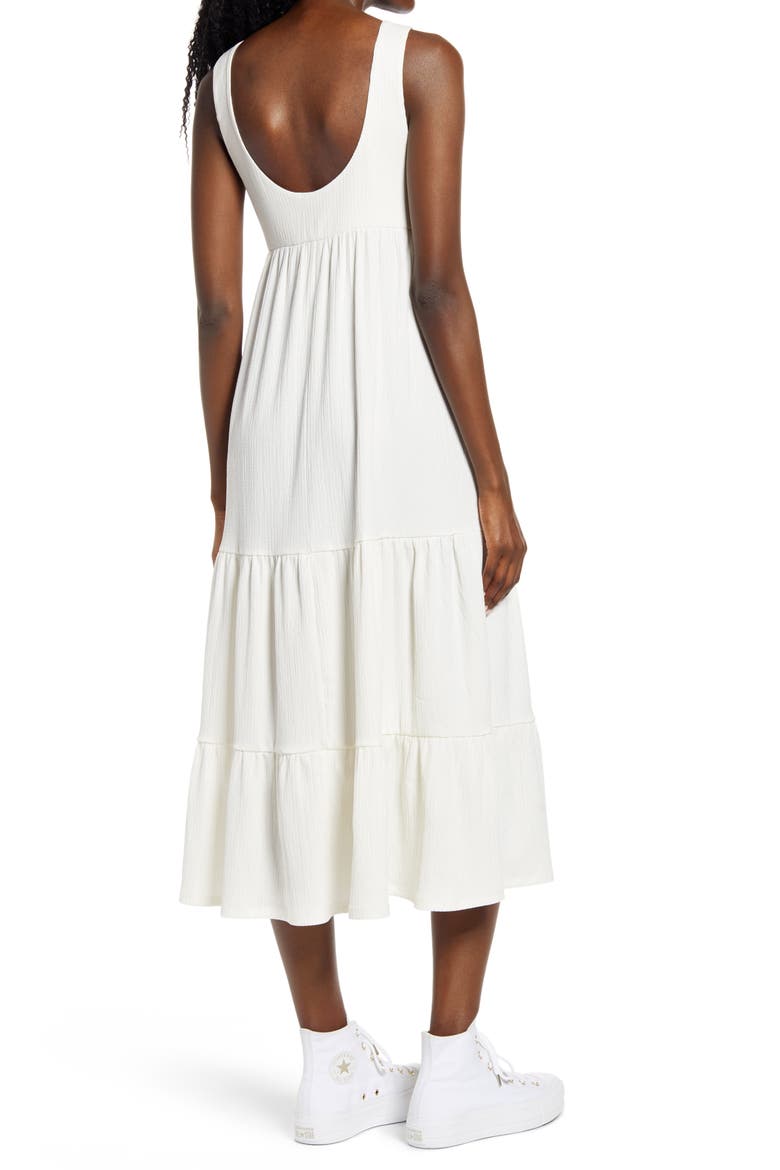Reel Love Tiered Midi Dress, Alternate, color, PAINTED WHITE