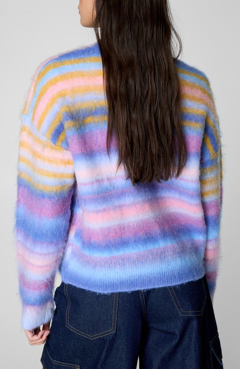 NASTY GAL Brushed Stripe Crewneck Sweater, Alternate, color,