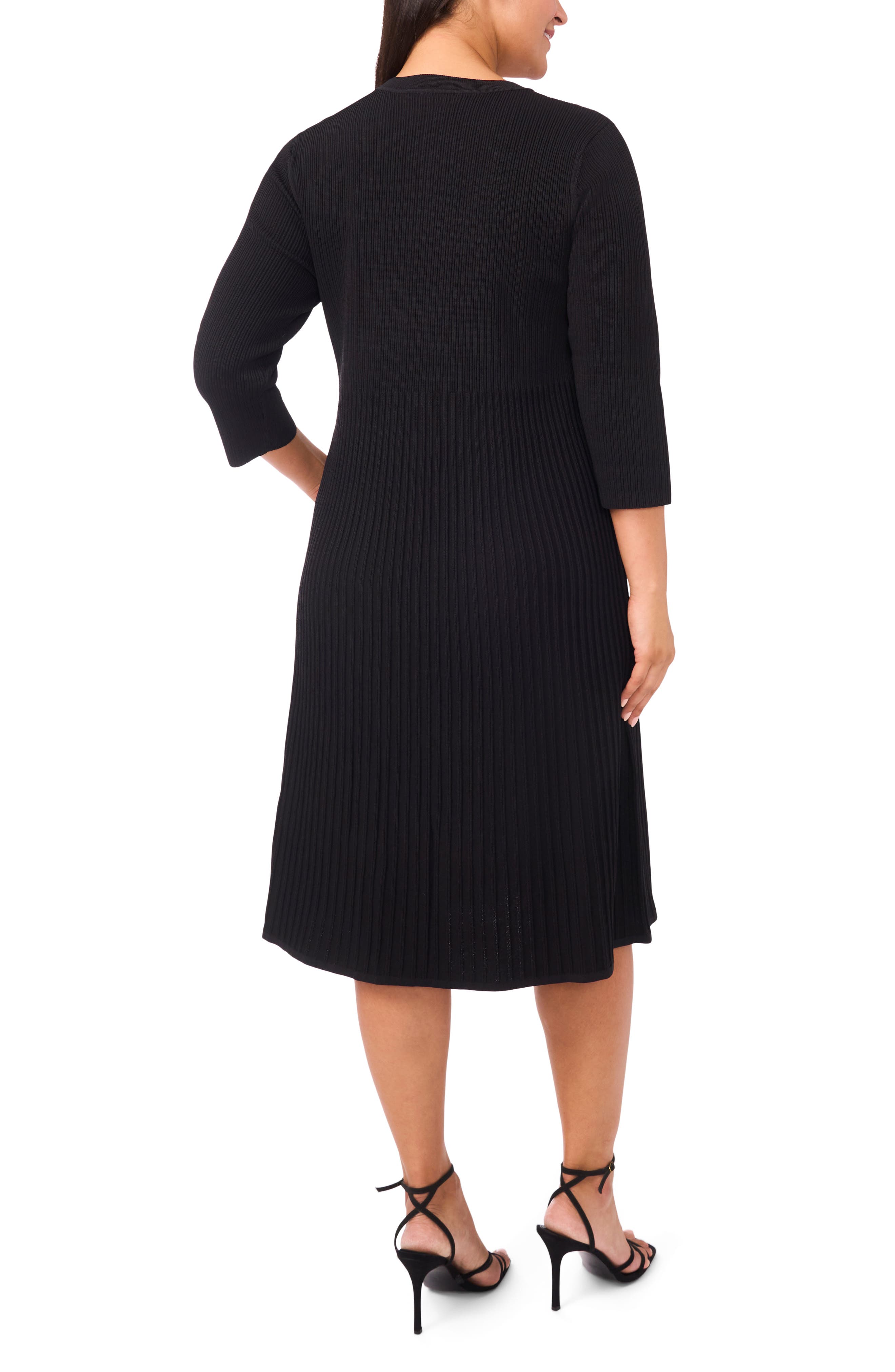 Rib Fit & Flare Sweater Dress - image 2