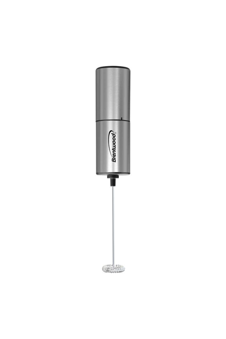Battery Operated Stainless Steel Electric Milk Frother, Main, color, Silver