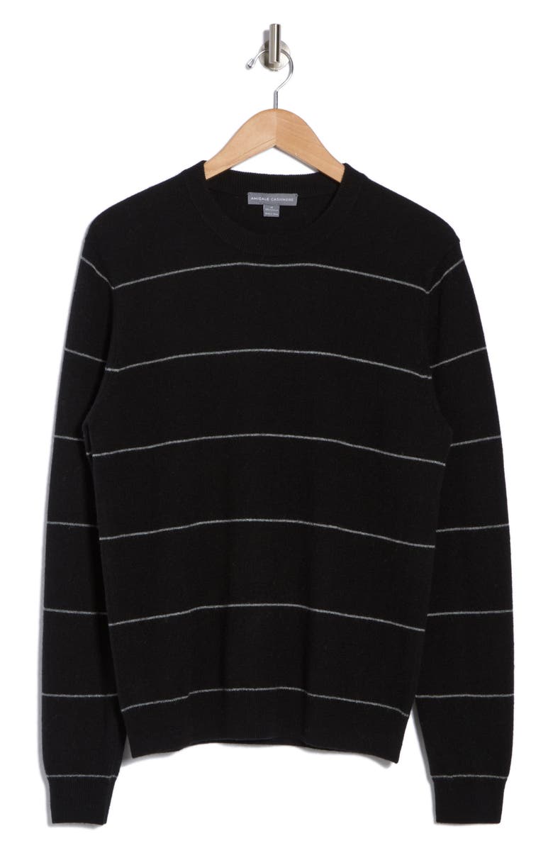 Amicale Stripe Cashmere Sweater, Alternate, color, Blk