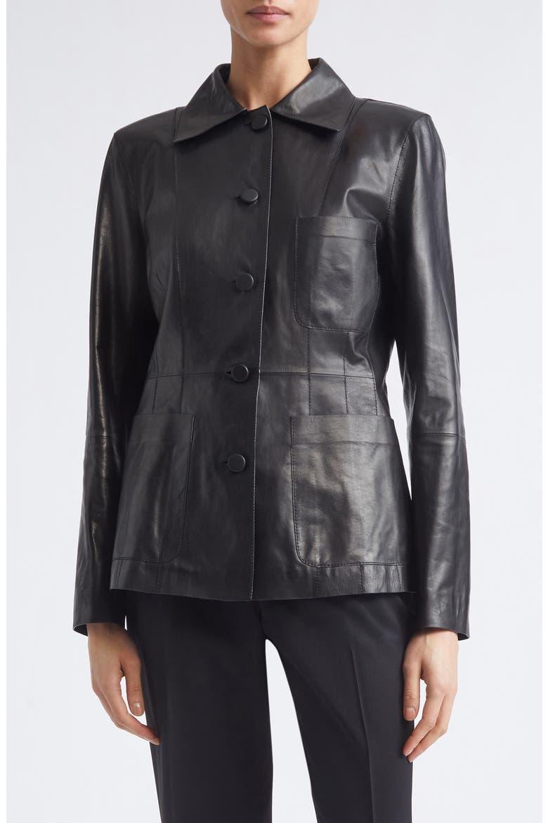 Glazed Weightless Lambskin Suede Jacket, Main, color, BLACK