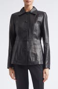 Lafayette 148 New York Glazed Weightless Lambskin Suede Jacket