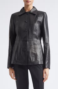 Lafayette 148 New York Glazed Weightless Lambskin Suede Jacket