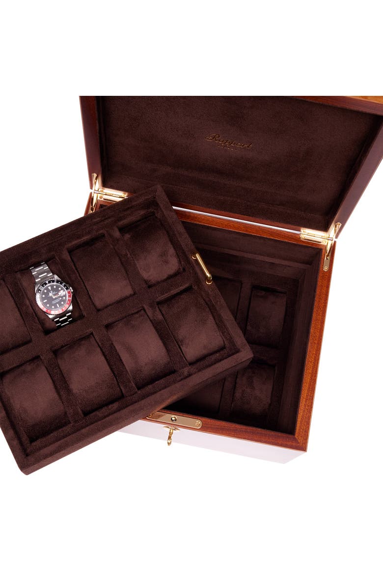 HERITAGE SIXTEEN WATCH BOX, Alternate, color, Burr Walnut