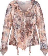 City Chic Vivid Mesh Ruffle Top