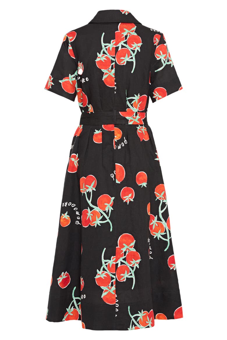 Lexi Tomato Print Midi Dress, Alternate, color, BLACK/ RED