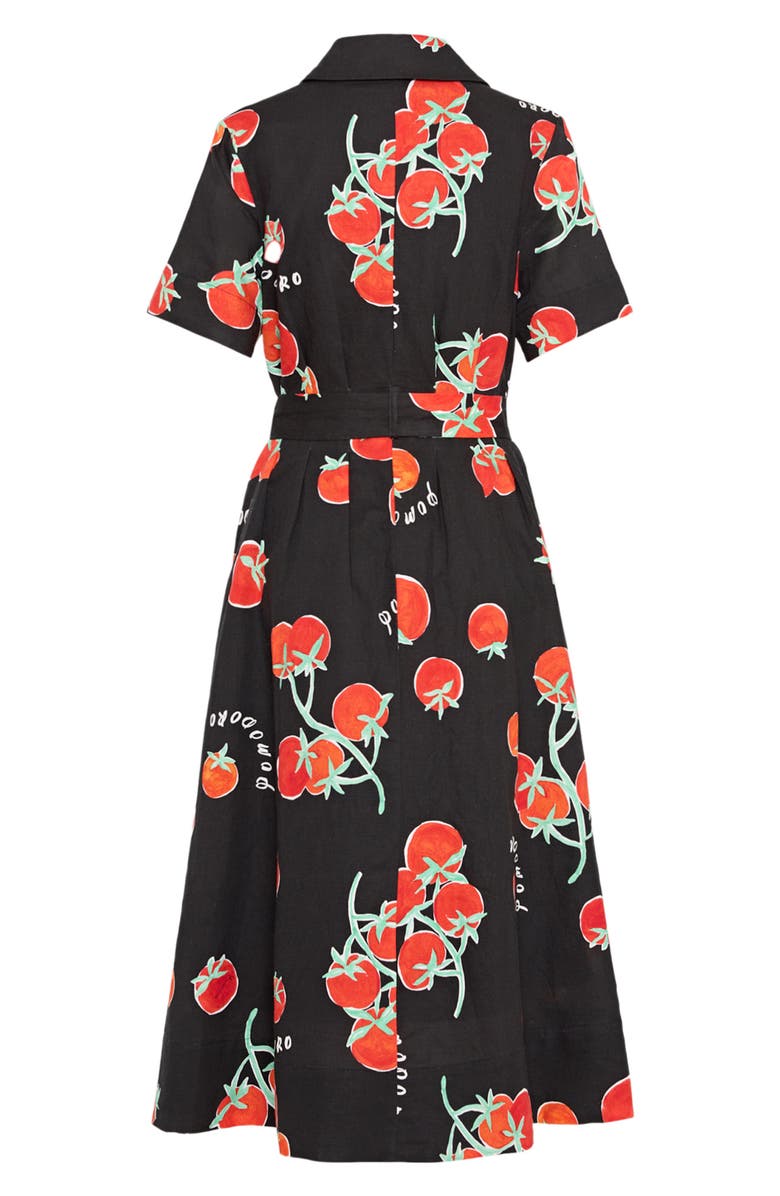 Milly Lexi Tomato Print Midi Dress, Alternate, color, 