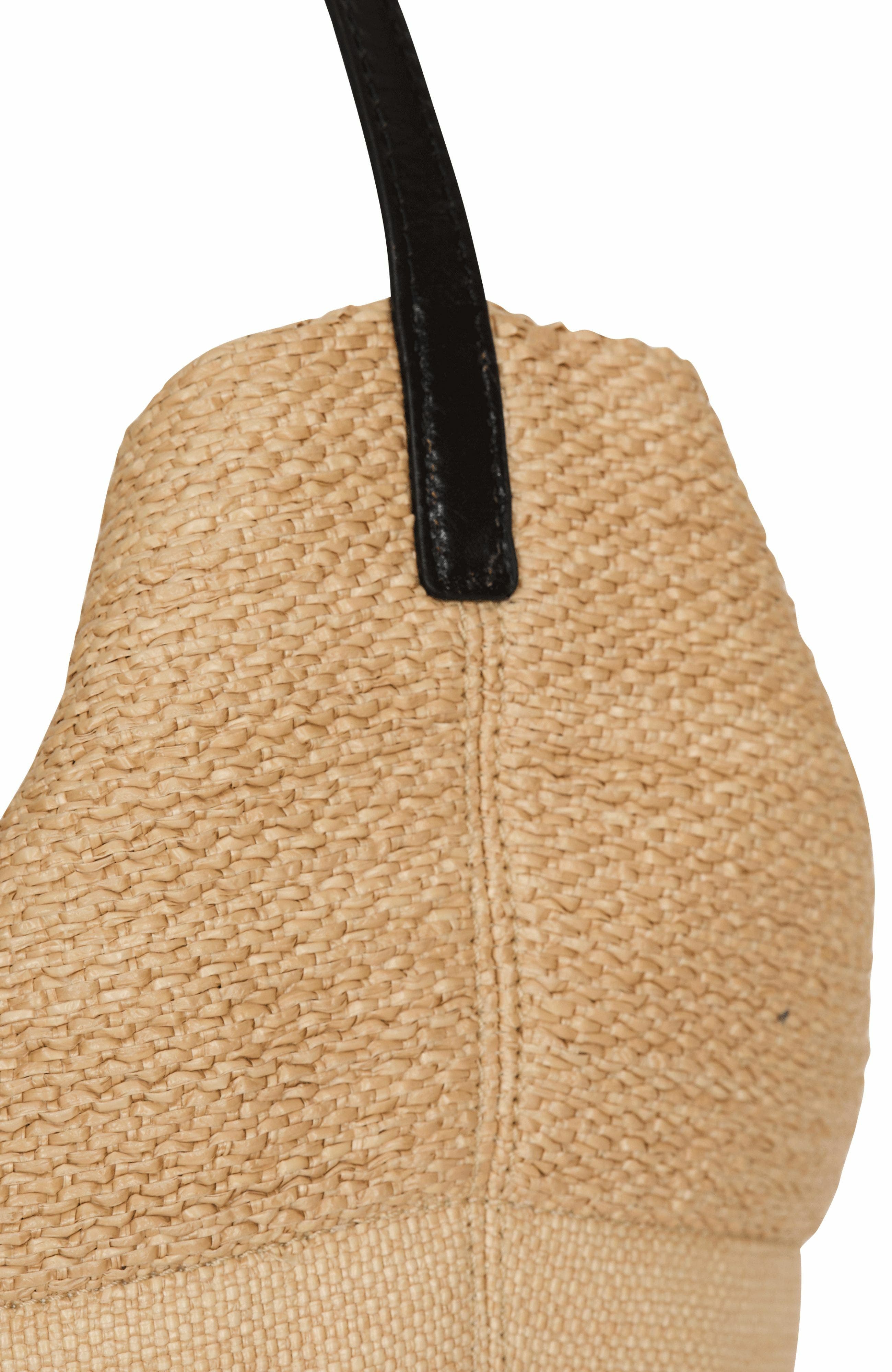 Balmain Track Raffia Tote Bag, Alternate, color, 