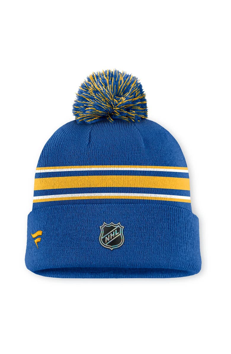 FANATICS Men's Fanatics Royal Buffalo Sabres Authentic Pro Rink Cuffed Knit Hat with Pom, Alternate, color, Royal