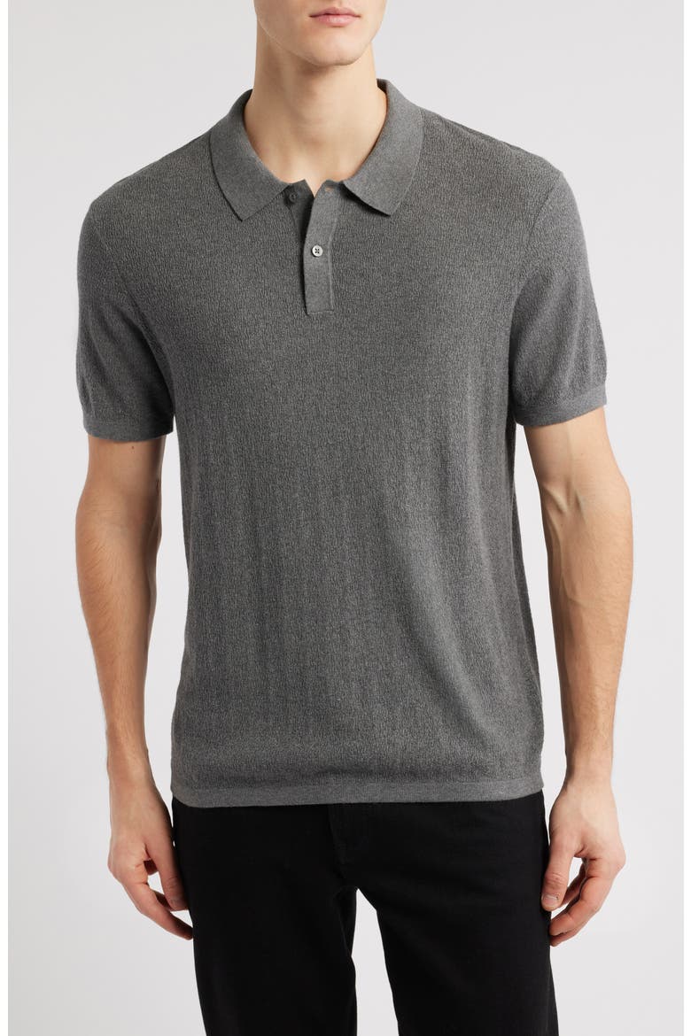 Neo Short Sleeve Polo Sweater, Main, color, DARK GREY
