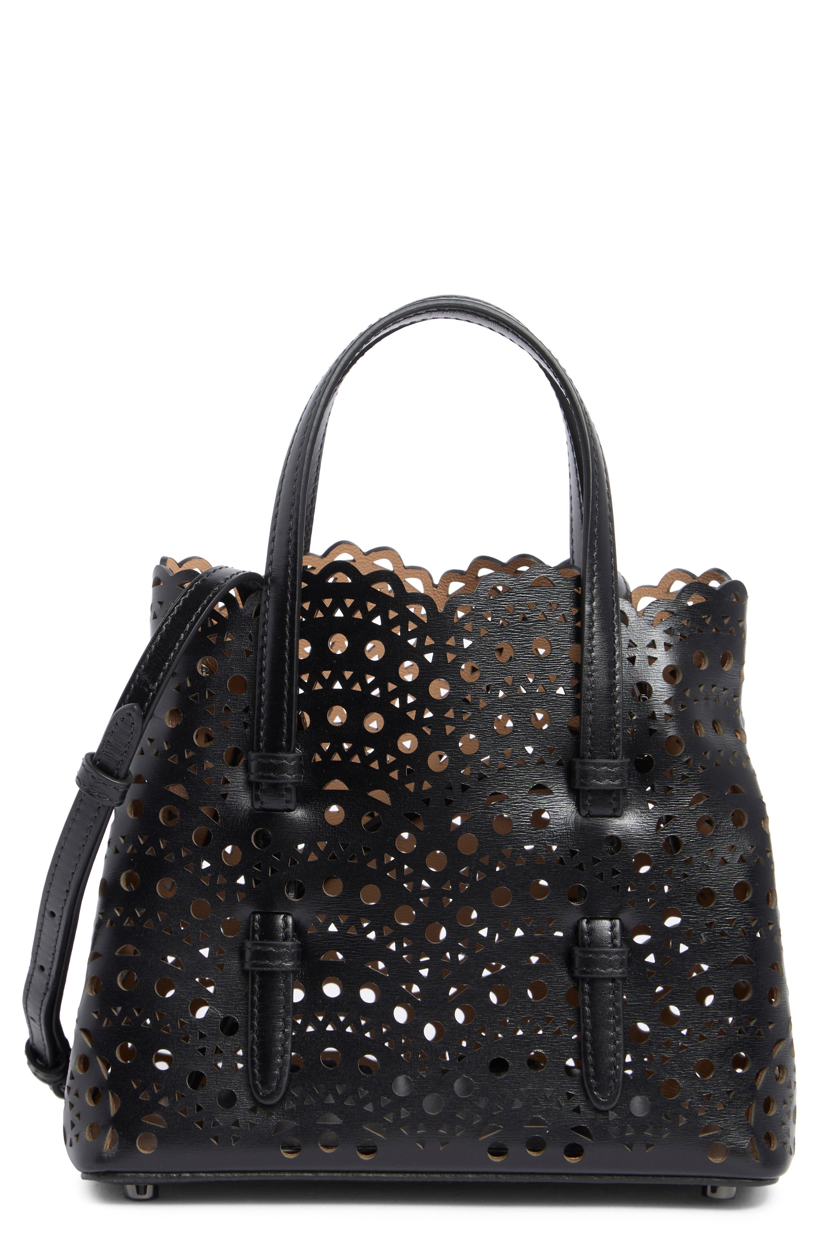 Alaïa Mina 20 Perforated Leather Tote, Main, color, 
