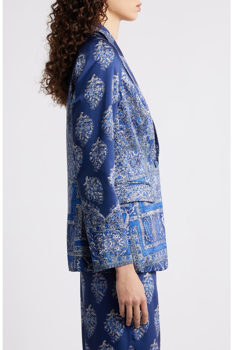 Maeve Mixed Paisley Print Satin Jacket, Alternate, color, INDIGO MULTI