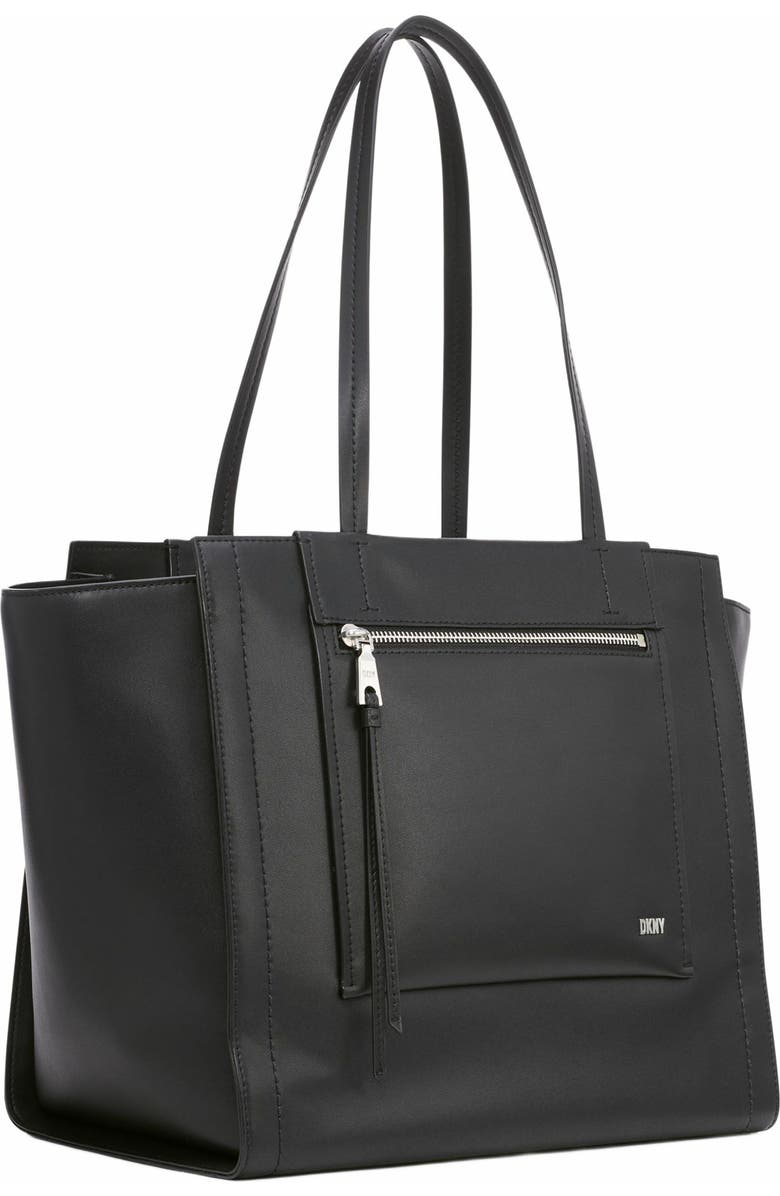 DKNY Pax Large Tote Bag, Alternate, color, Black/Silver