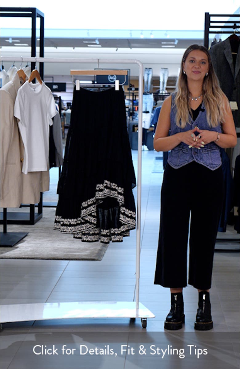 Sassy Tiered Ruffle Embroidered High-Low Skirt, sales video thumbnail