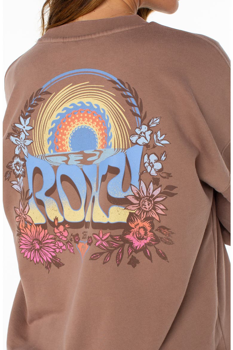 Lineup Oversize Cotton Blend Graphic Sweatshirt, Alternate, color, BROWNIE