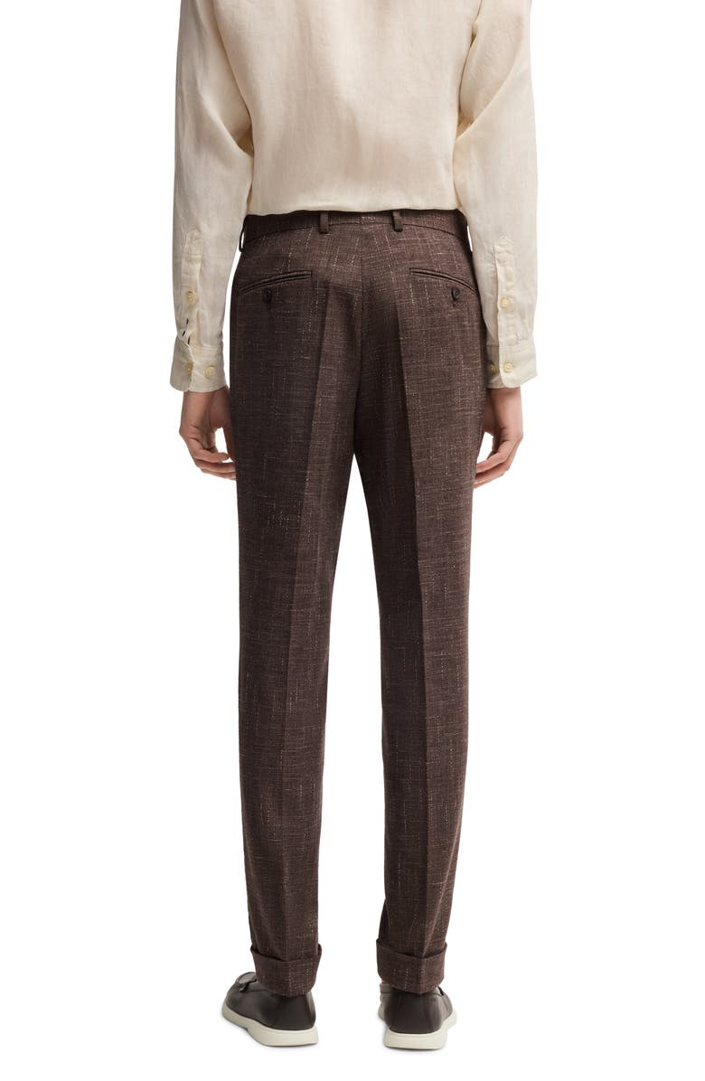 BOSS Huge Cotton & Virgin Wool Blend Suit, Alternate, color, Dark Brn