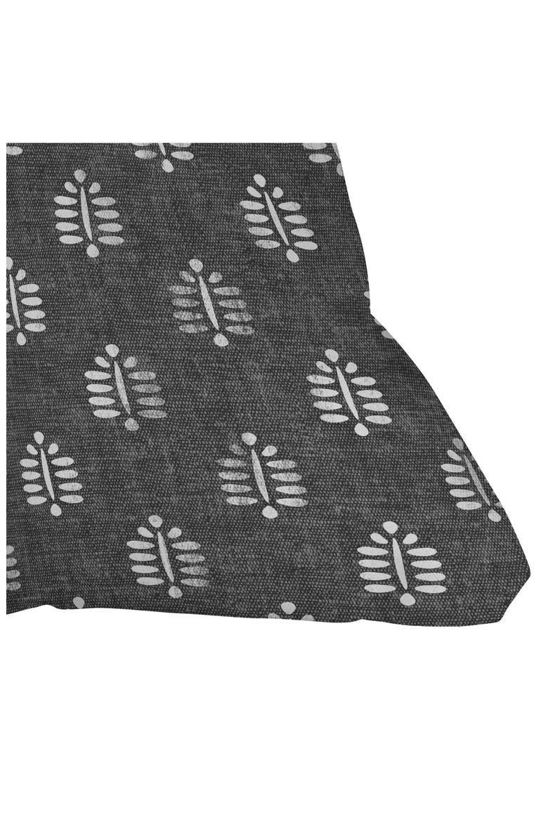 Fern Print Throw Pillow, Alternate, color, BLACK