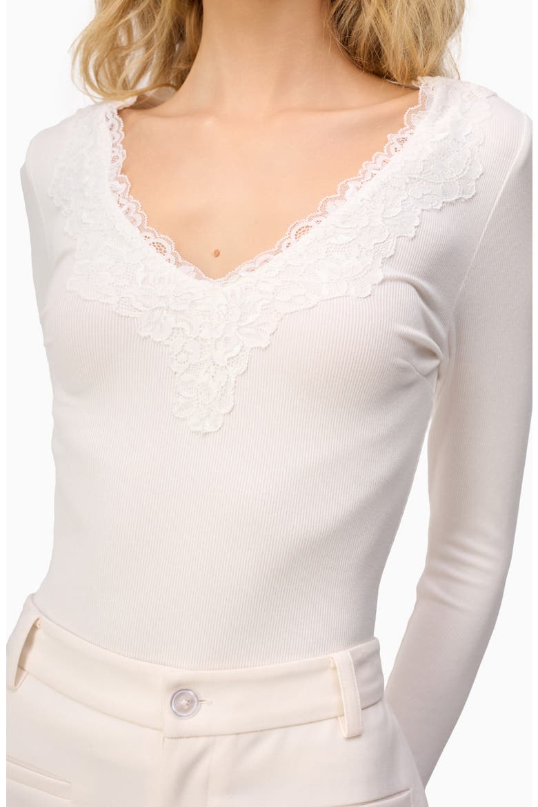 Rooney Lace Trim Rib Top, Alternate, color, WHITE