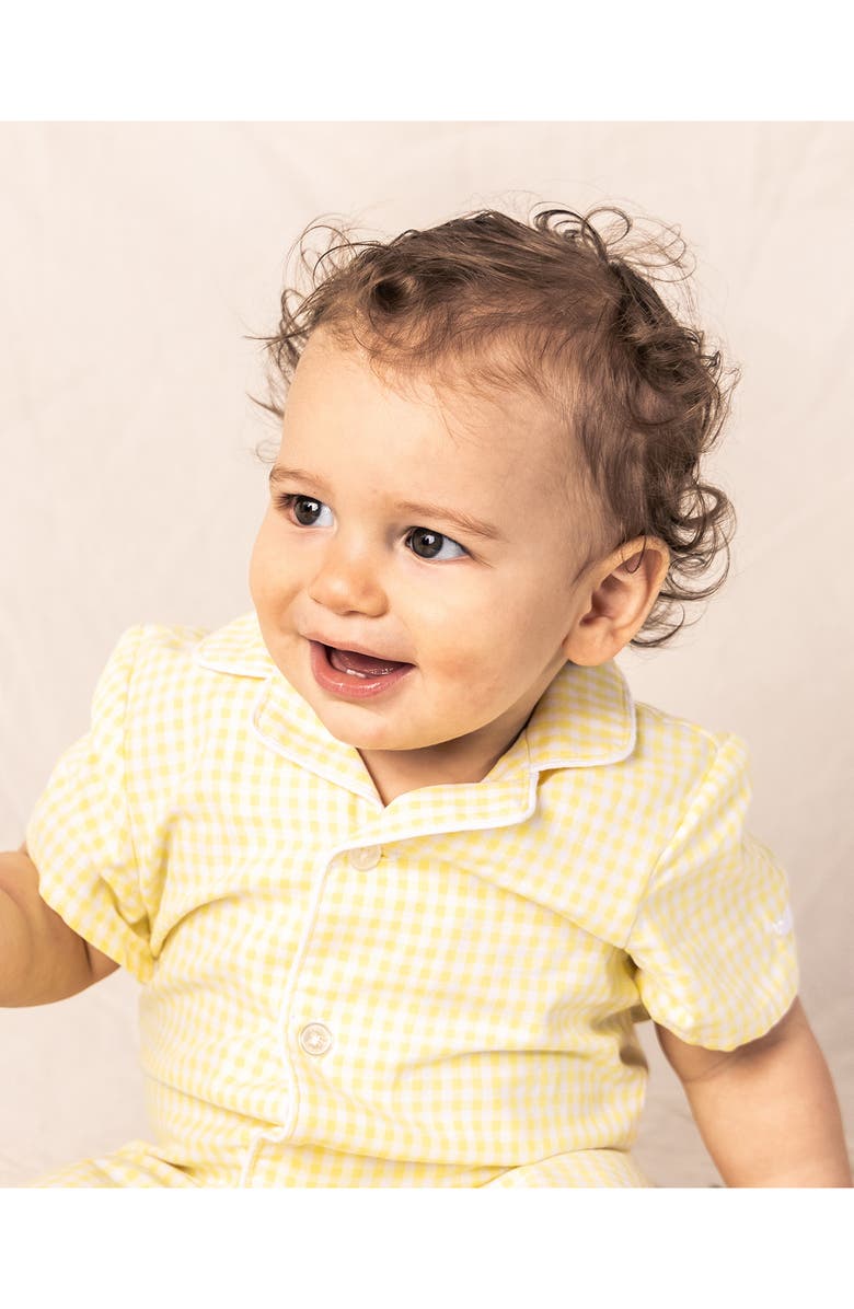 Petite Plume Gingham One-Piece Short Pajamas, Alternate, color,