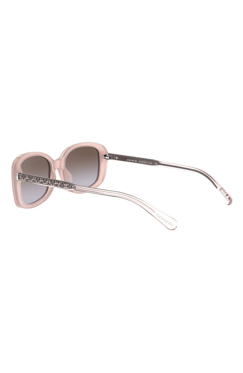 COACH 55mm Rectangle Sunglasses, Alternate, color, Milky Pink / Grey Gradient