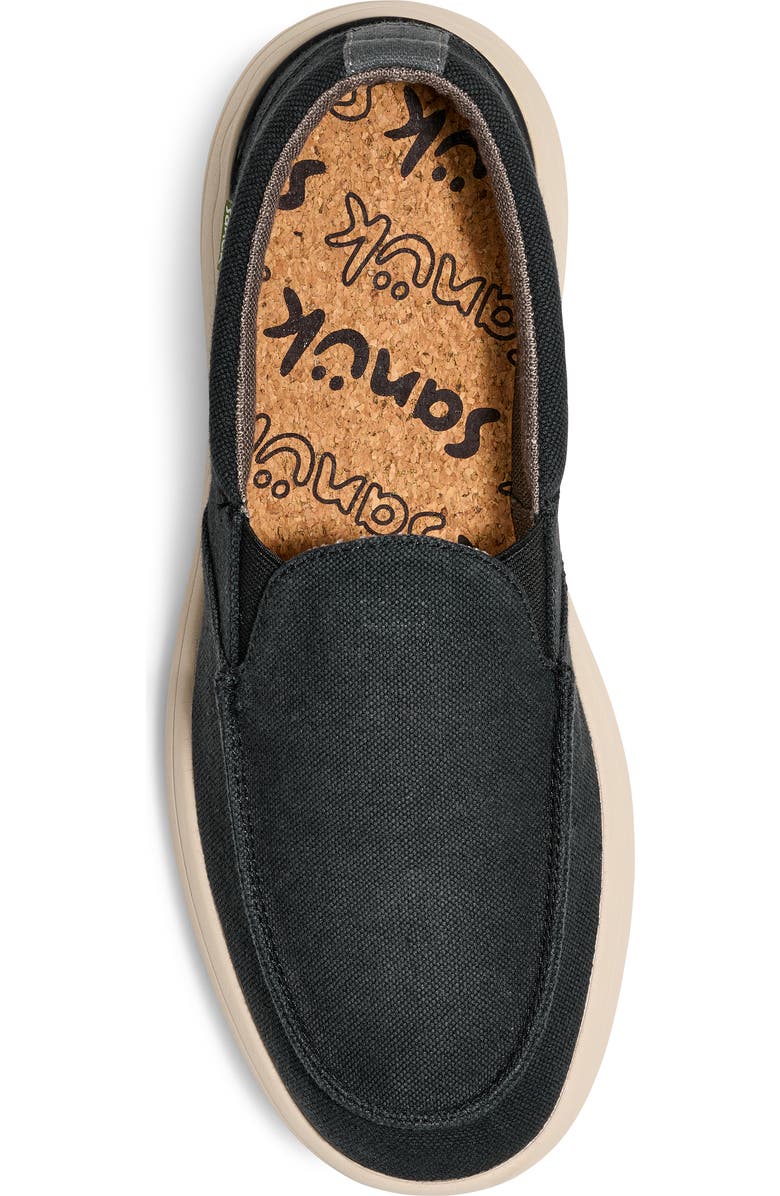 Sanuk Happy Hour Lite Resort Slip-On Sneaker, Alternate, color, Black