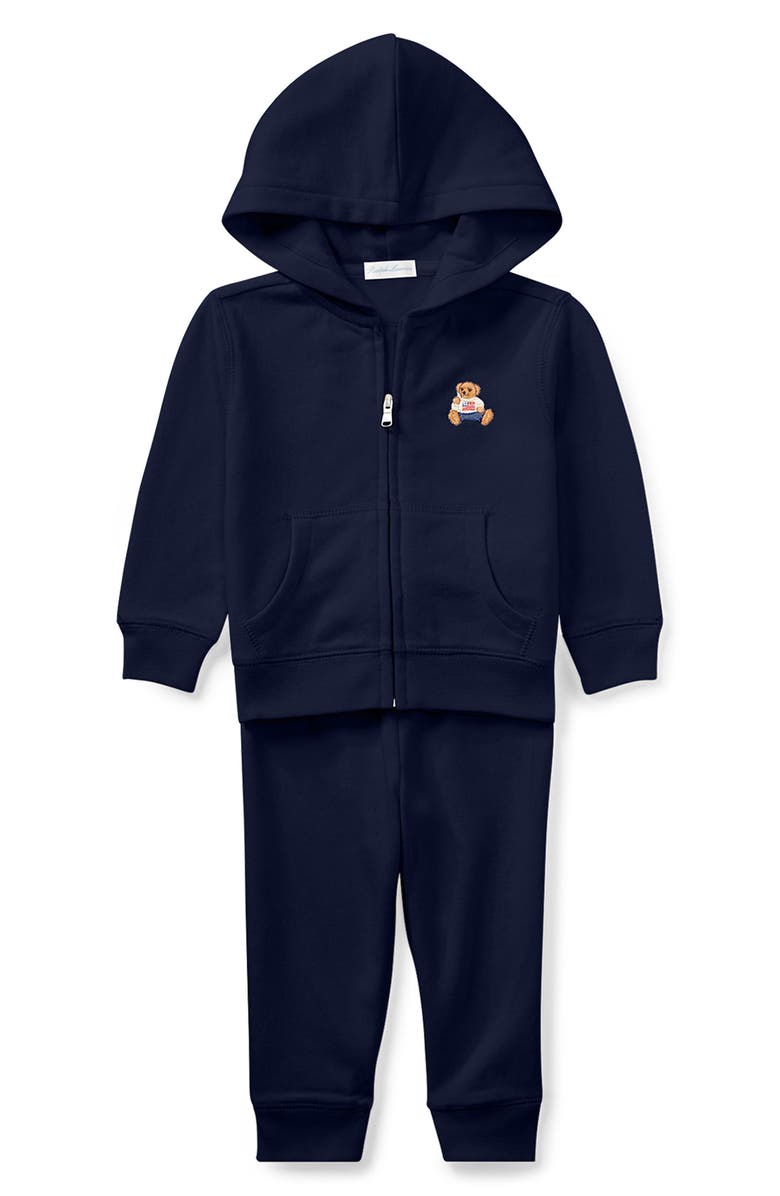 Ralph Lauren Atlantic French Terry Hoodie & Joggers Set, Main, color, French Navy