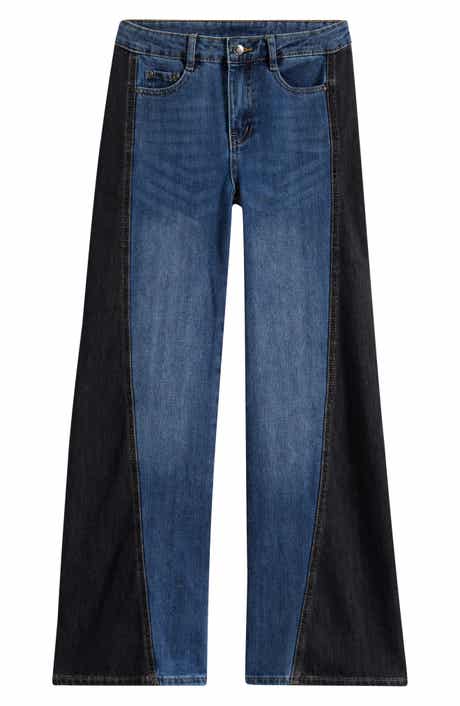Kids' Wide Leg Contrast Panel Jeans