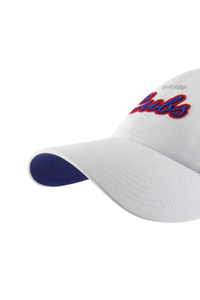 Women's '47 White Chicago Cubs Trendy Script Clean Up Adjustable Hat, Alternate, color, White