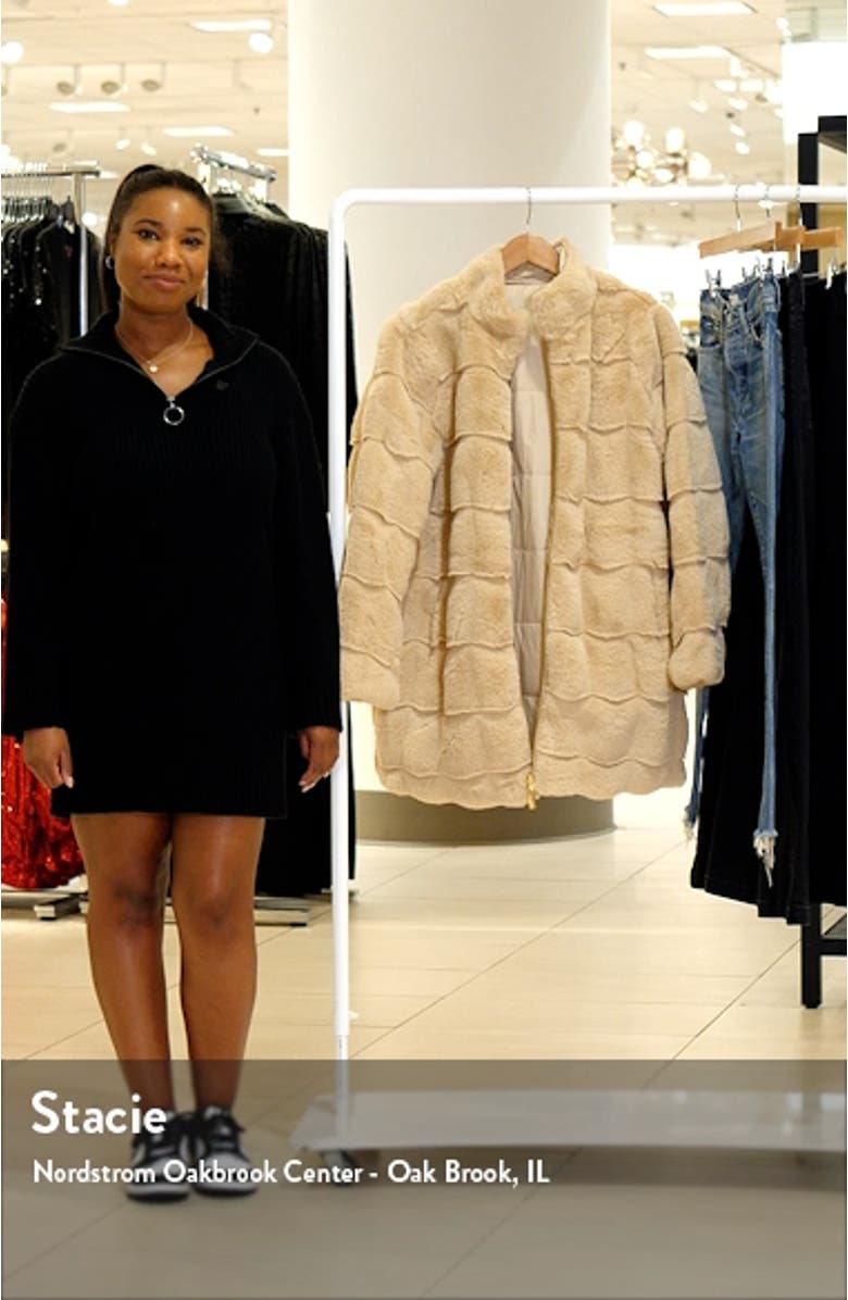 Wavy Reversible Faux Fur Quilted Coat, sales video thumbnail