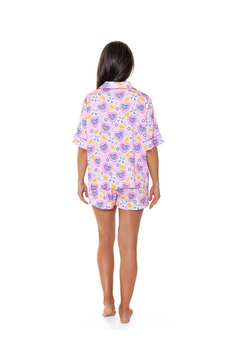 Pool Party Silky Short Sleeve Shorts Set, Alternate, color, Lt. Pink