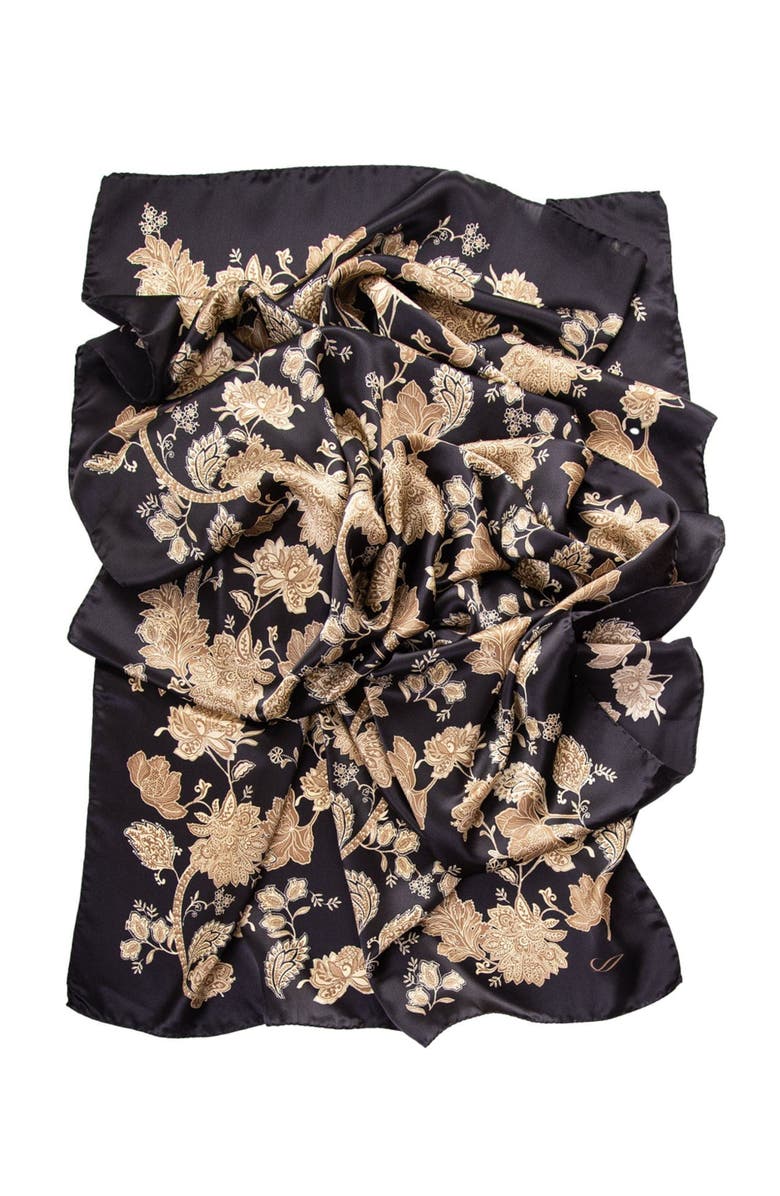 Elizabetta Esmeralda - Silk Scarf/Shawl for Women, Alternate, color, Black And Gold