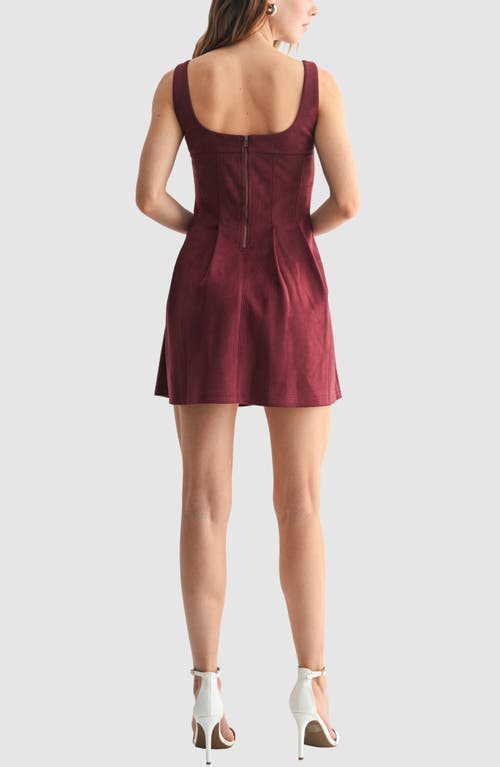 Lush Faux Suede Minidress In Red