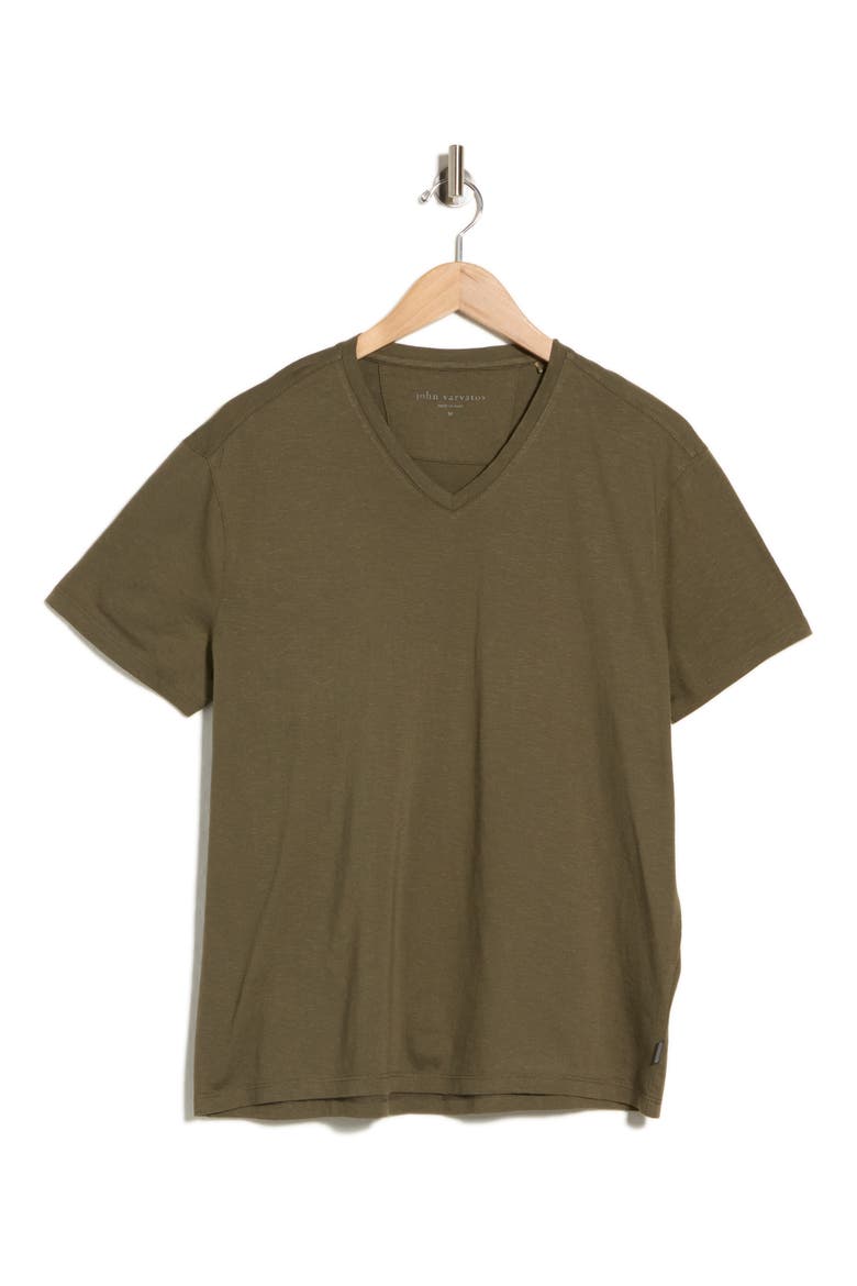 Vaan Mercerized Cotton V-Neck T-Shirt, Alternate, color, DARK OLIVE