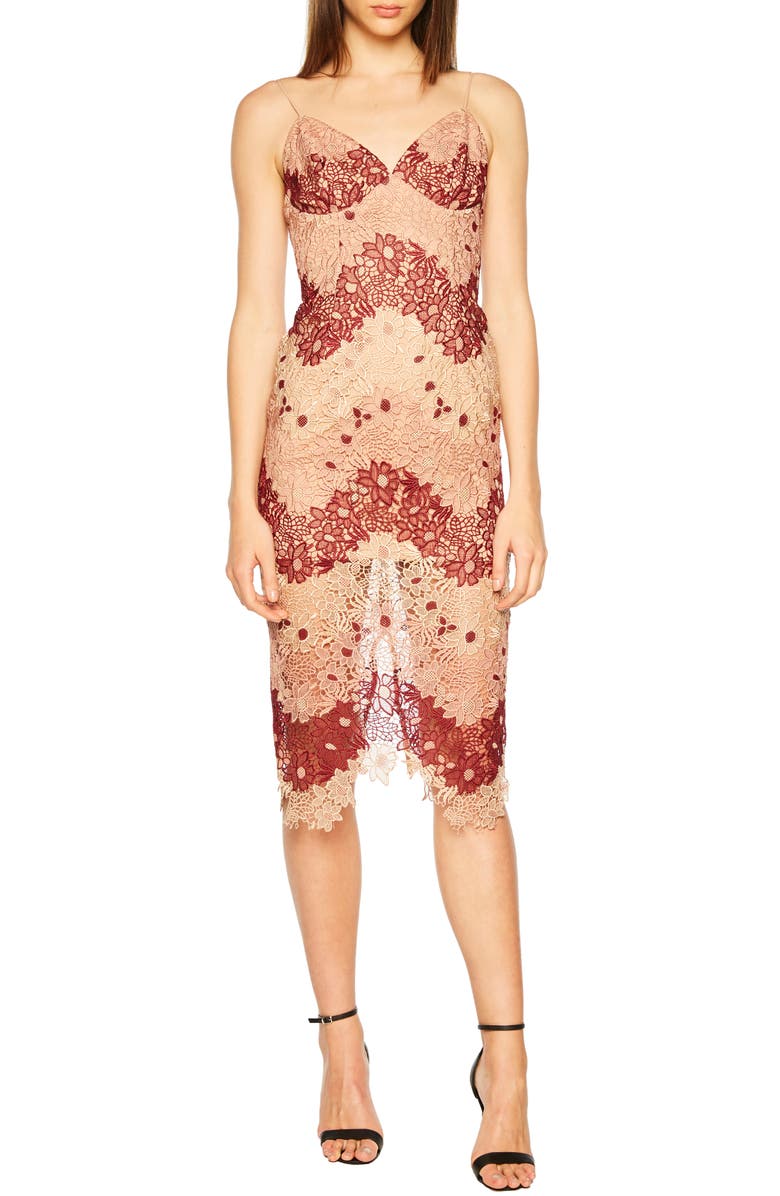 Bardot Two-Tone Lace Dress, Alternate, color,