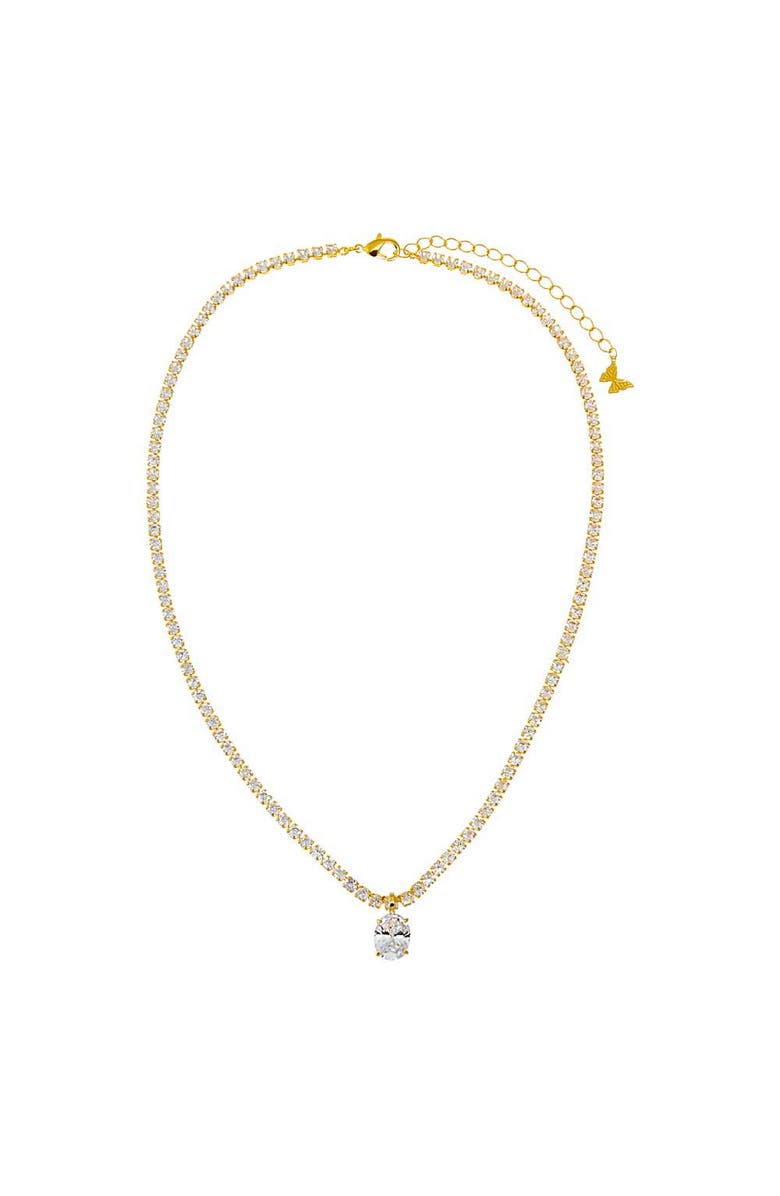 BY ADINA EDEN CZ Oval Pendant Tennis Choker, Main, color, Gold