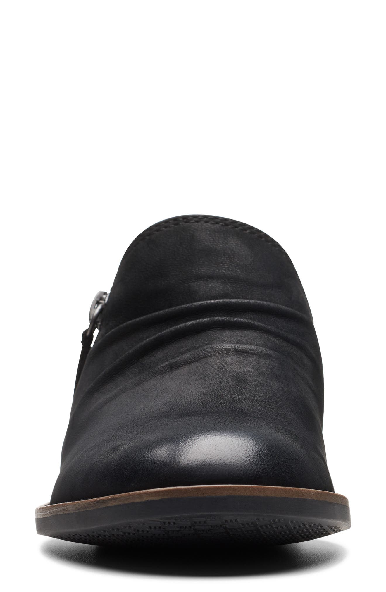 Clarks<sup>®</sup> Camzin Pace Leather Zip Bootie, Alternate, color, Black Nubuck