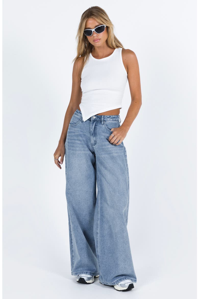 Naylor Mid Rise Wide Leg Jeans, Alternate, color, BLUE
