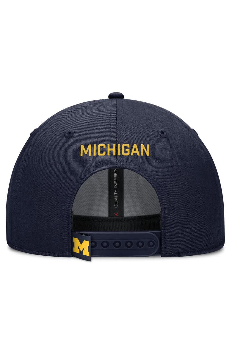 Jordan Brand Men's Jordan Brand Navy Michigan Wolverines 2025 On-Field Rise Performance Adjustable Hat, Alternate, color, Navy