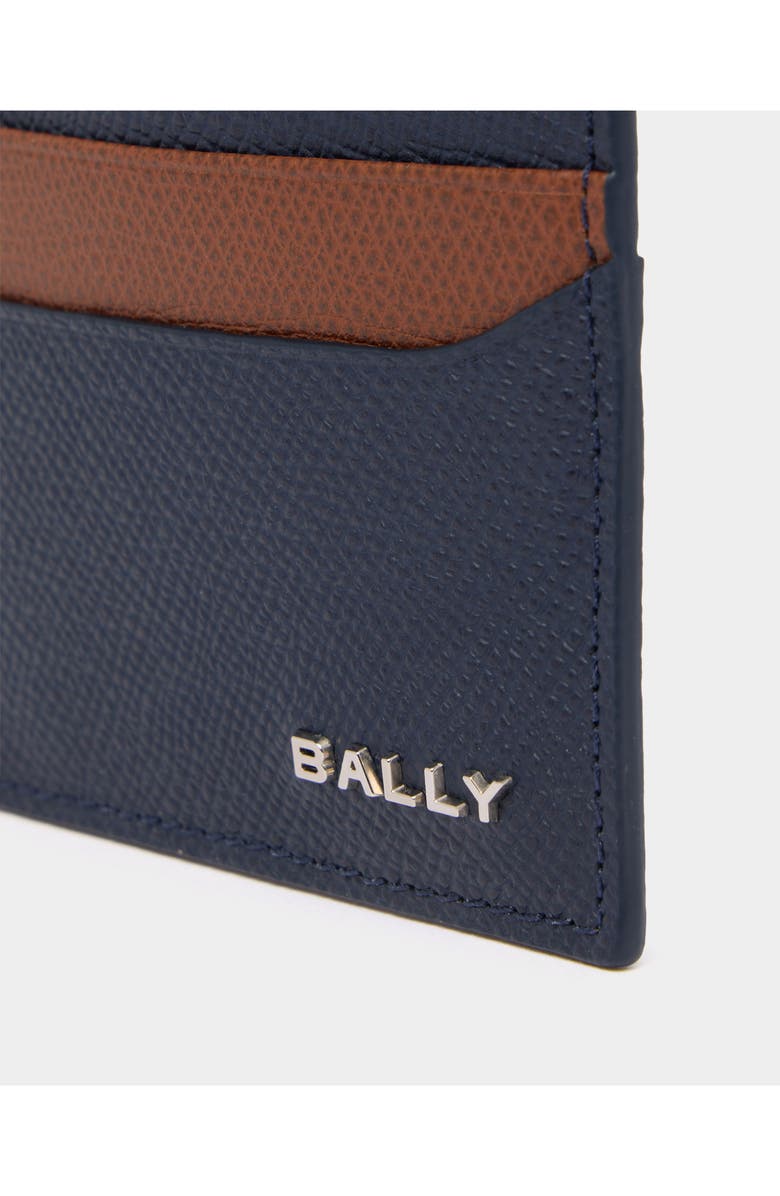 Bally Essential Card Holder in Leather, Alternate, color, Blue
