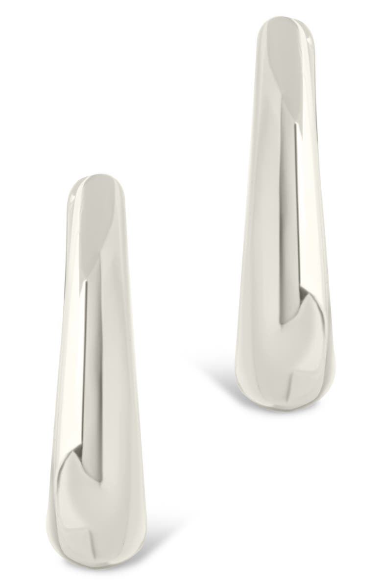 Sterling Forever Nikki Teardrop Hoop Earrings, Alternate, color, Silver