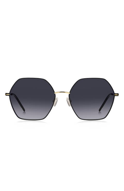 57mm Gradient Geometric Sunglasses