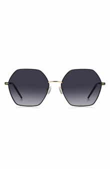 57mm Gradient Geometric Sunglasses