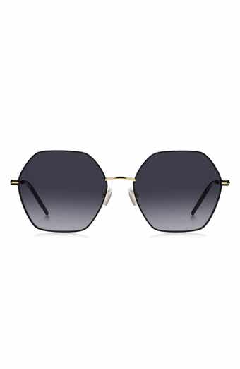 57mm Gradient Geometric Sunglasses