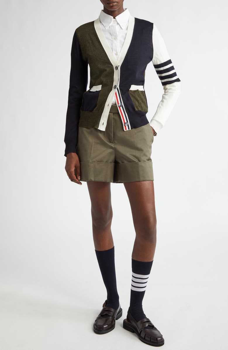 Thom Browne Cotton Twilll Sack Shorts, Alternate, color, 