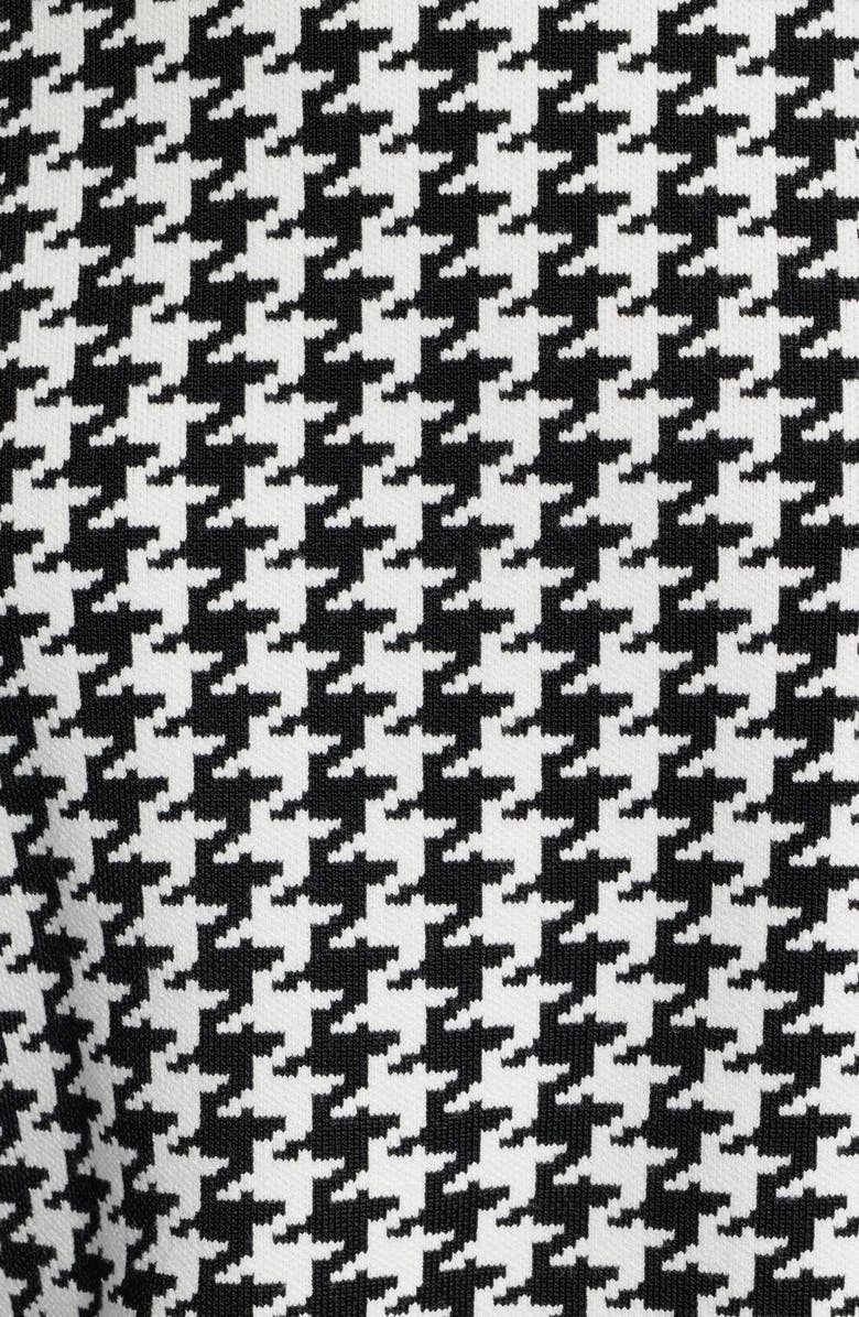 BOSS Fantilina Elbow Sleeve Houndstooth Check Sweater, Alternate, color, Monochrome Houndstooth