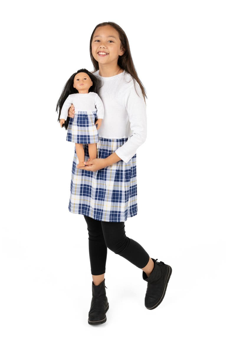 Girls Skirt Dress with Matching Doll Dress, 100% Cotton, Alternate, color, WHITE
